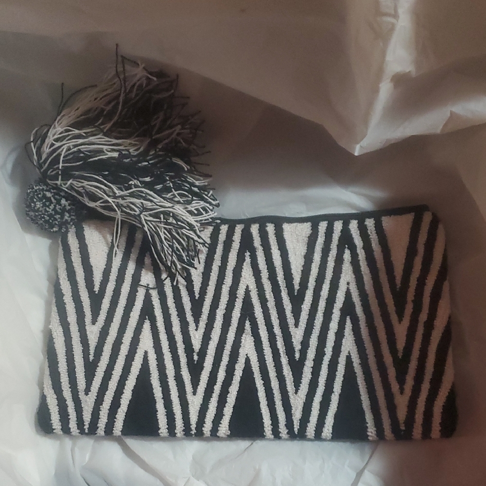 Black and White Chevron Clutch